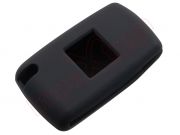 Producto genérico - Funda de goma negra para telemandos 2 botones Peugeot / Citroen con espadín plegable
